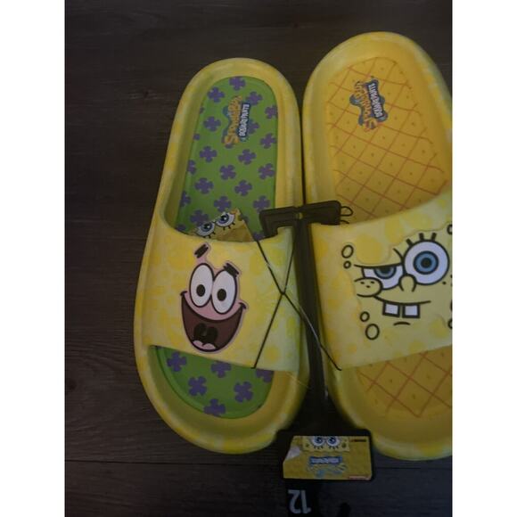 SPONGEBOB SQUAREPANTS SLIDES. BRAND NEW. ADULT SIZE 12 - Picture 6 of 6